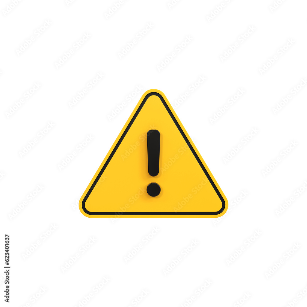 Alert or Warning signs 3d rendering of alert isolated on a transparent background
Alert or Warning signs 3d rendering of alert isolated on a transparent background