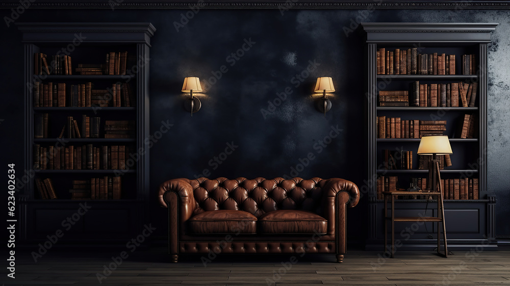 Naklejka premium Atmospheric Dark Room Background