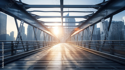 The Unique Perspective of a Bridge Connecting Skyscrapers