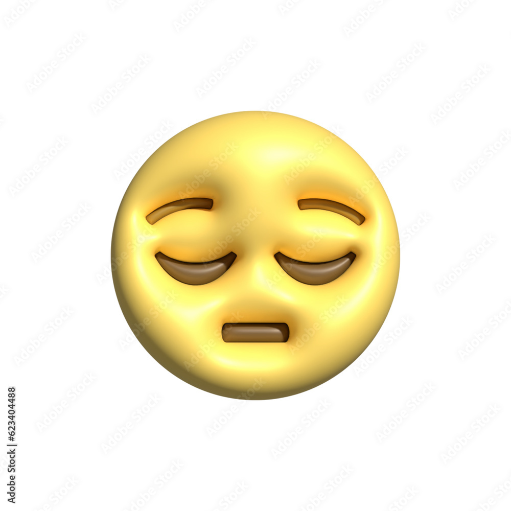 Fototapeta premium Yellow emoji love emoticons faces with facial expressions 3D stylized Emoji icons