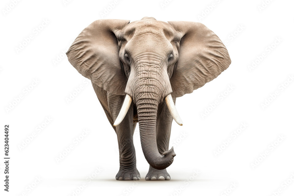 Fototapeta premium elephant isolated white background Created with GenAI Software