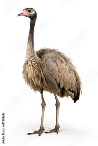 ostrich isolated white background Created with GenAI Software