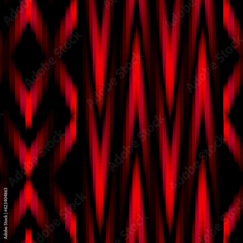 Seamless Ikat Pattern. Abstract black and white background for textile design, wallpaper, surface textures. ATLAS ADRAS ABAYAS