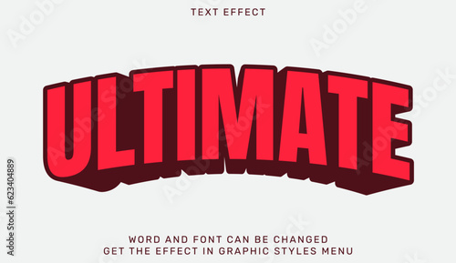 Ultimate text effect in 3d style. Text emblem for advertising, branding, business logo