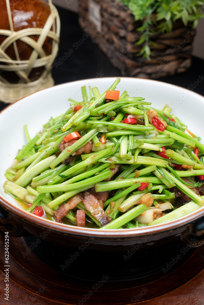 Home cooking made of spring vegetables, Hunan cuisine, Chinese cuisine Home cooking made of spring vegetables, Hunan cuisine, Chinese cuisine