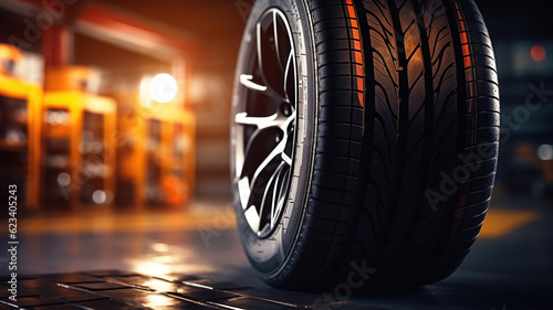 Wallpaper Mural automobile tire in an auto repair shop Torontodigital.ca