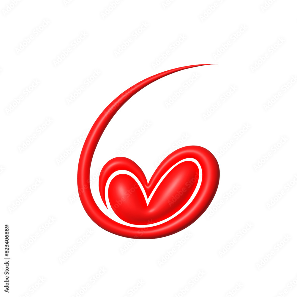 3d rendering Social Media Heart icon online social communication applications concept
