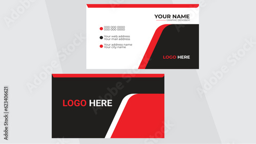modern business card template.Modern presentation card with company logo. Vector business card template. 