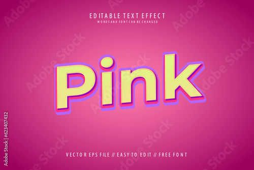 Pink 3D Editable Vector Text Effect Template