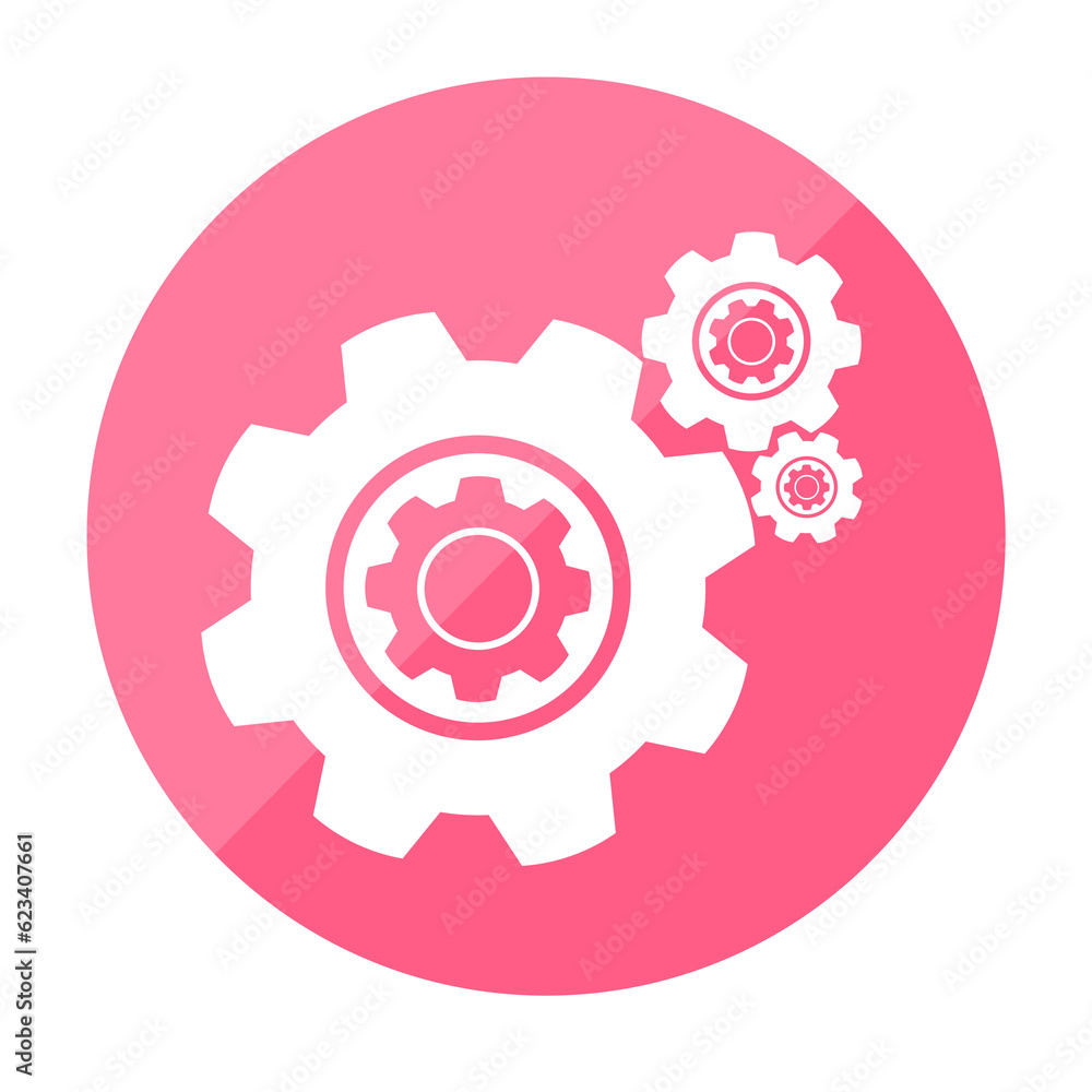 pink cog gear icon pink cog gear icon