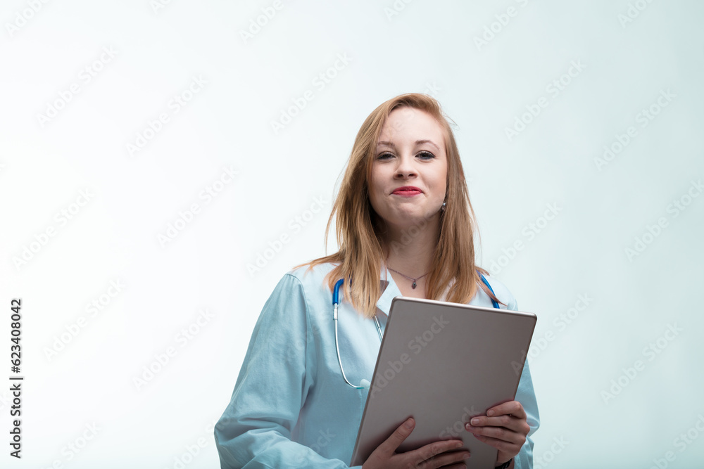 Young doctor embracing digital healthcare Young doctor embracing digital healthcare