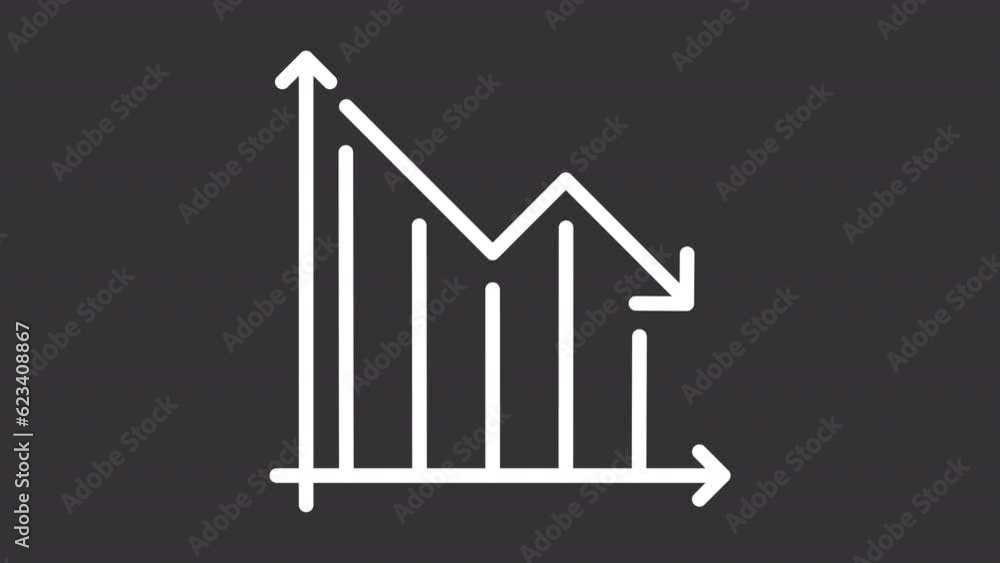 Animated stock charts white icons. Financial planning line animation. Buy and sell. Forex trading. Loop HD video with alpha channel, transparent background. Motion graphic design for night mode Animated stock charts white icons. Financial planning line animation. Buy and sell. Forex trading. Loop HD video with alpha channel, transparent background. Motion graphic design for night mode