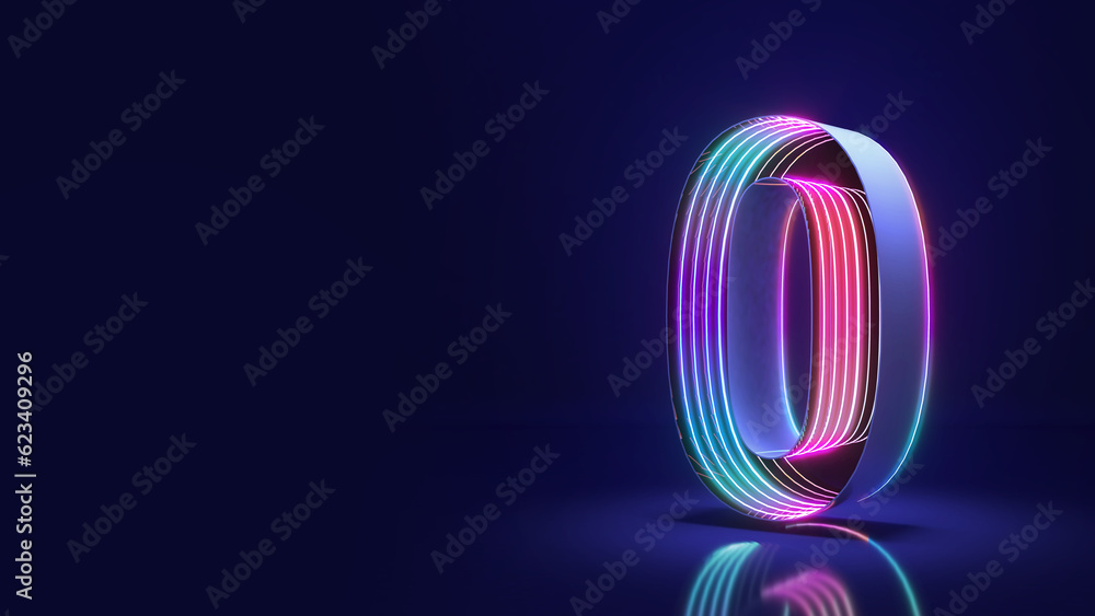Number one sci-fi style Neon lights on dark blue background,3d rendering Number one sci-fi style Neon lights on dark blue background,3d rendering