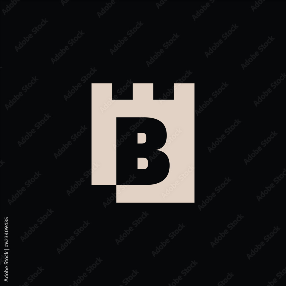 B Letter Castle Fortress Logo Vector Icon Illustration B Letter Castle Fortress Logo Vector Icon Illustration
