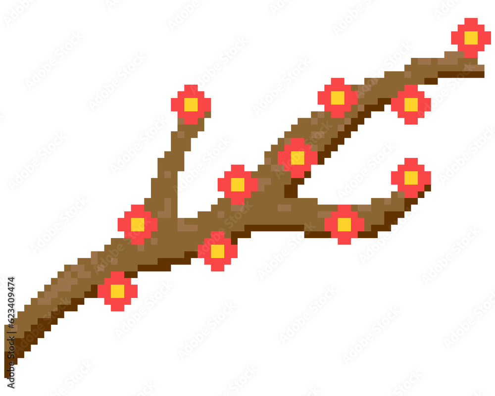 Obraz premium Pixel tree branch