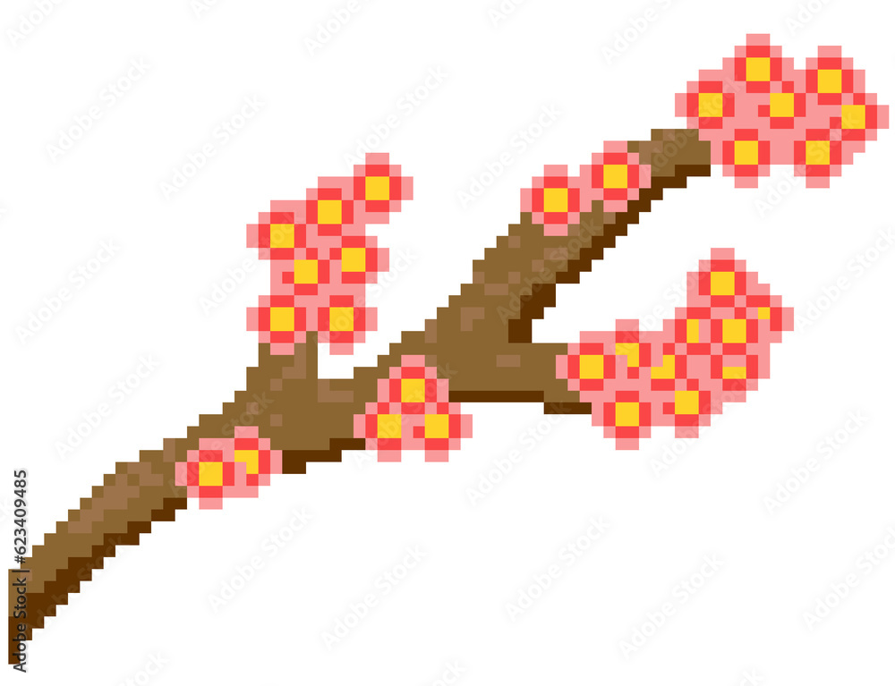 Fototapeta premium Pixel tree branch