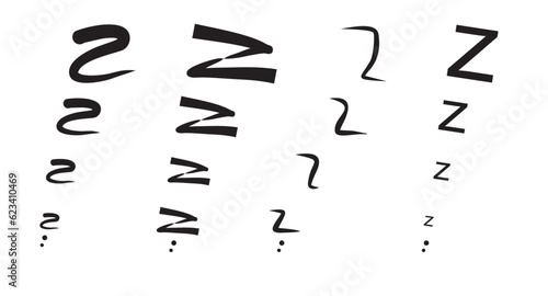 Zzz sleep waves set. Sleep illustration sign collection. Vector illustration 