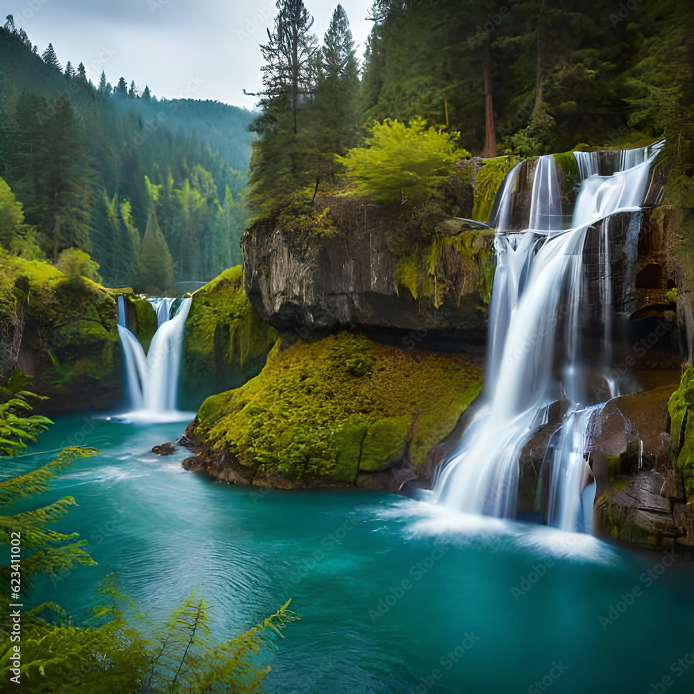 Obraz premium waterfall in the forest