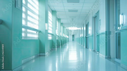 Soft Focus  Enhancing the Serenity of a Hospital Corridor with a Blurred Background