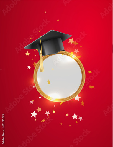 Graduation party photo booth props. Concept for selfie. Photobooth vector element. Vector