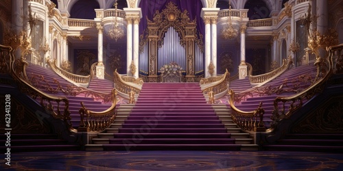  Intricate Purple Tapestries Adorning a Grand Palace Hall - Emanating Majesty and Opulence - Capturing the Regal Beauty of a Noble Setting   Generative AI Digital Illustration © Cool Patterns