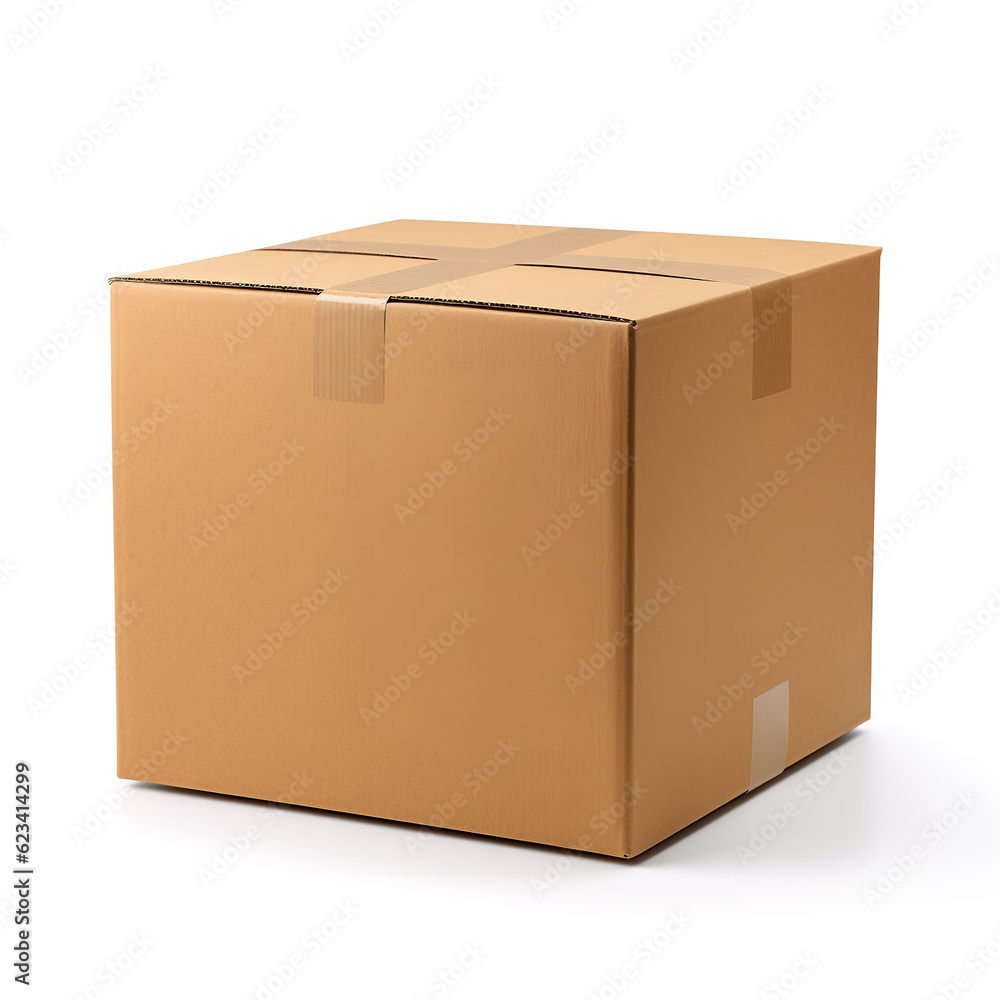 cardboard box on white background