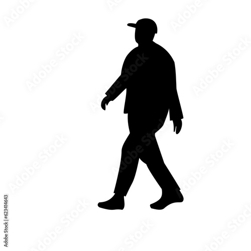 Silhouette people walk