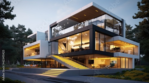 Modern architecture incorporating vibrant and innovative design elements, generative ai