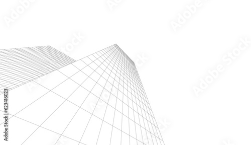 abstract buildings architectural drawing 3d