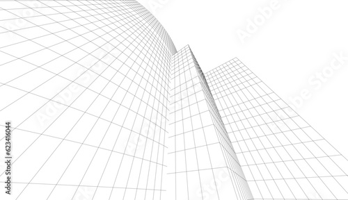 abstract buildings architectural drawing 3d