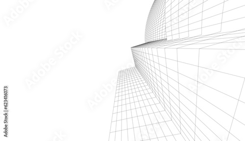 abstract buildings architectural drawing 3d