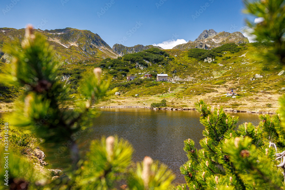 Sunniggrathütte SAC in Urner Alpen in summer
