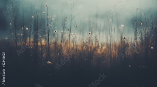 Canvas-taulu Gloomy meadow. Gloomy landscape. Generative AI