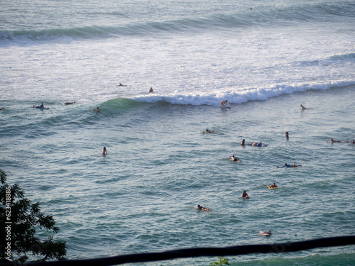 People waiting for the wave