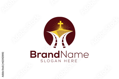 Modern Christian gold logo design vector template