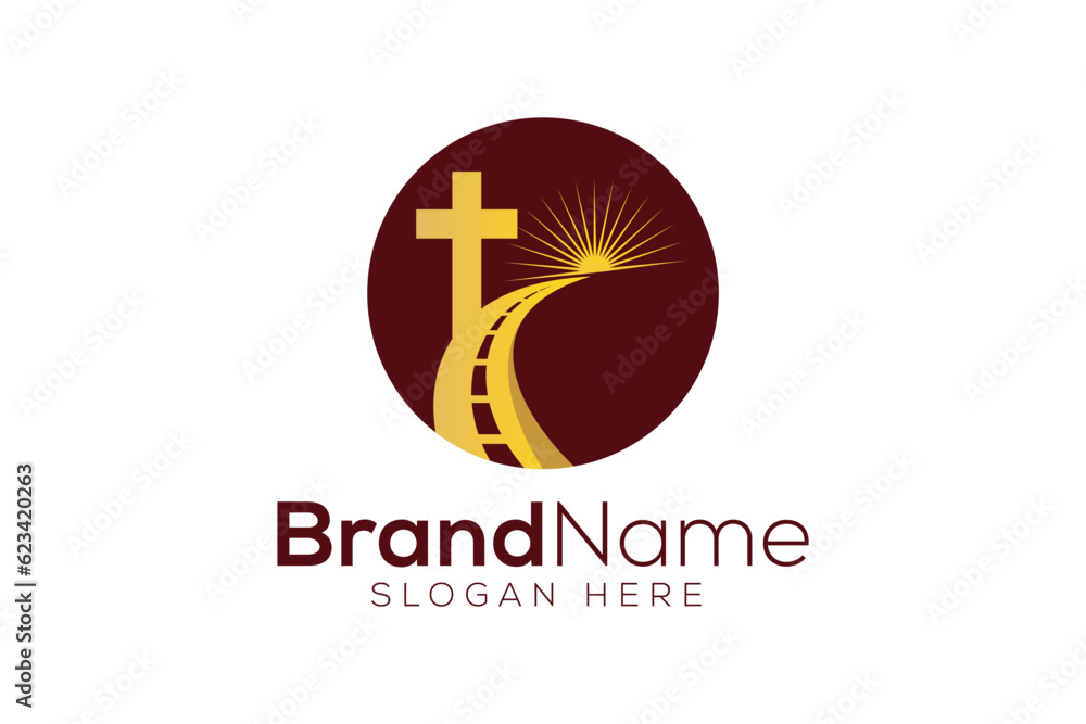 Modern Christian gold logo design vector template Modern Christian gold logo design vector template