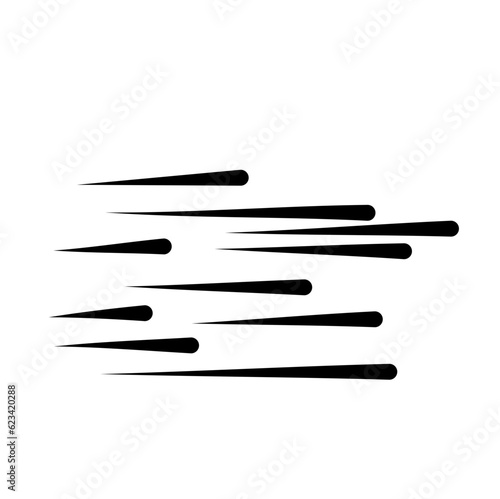 Speed lines collection. Motion effects. Black line