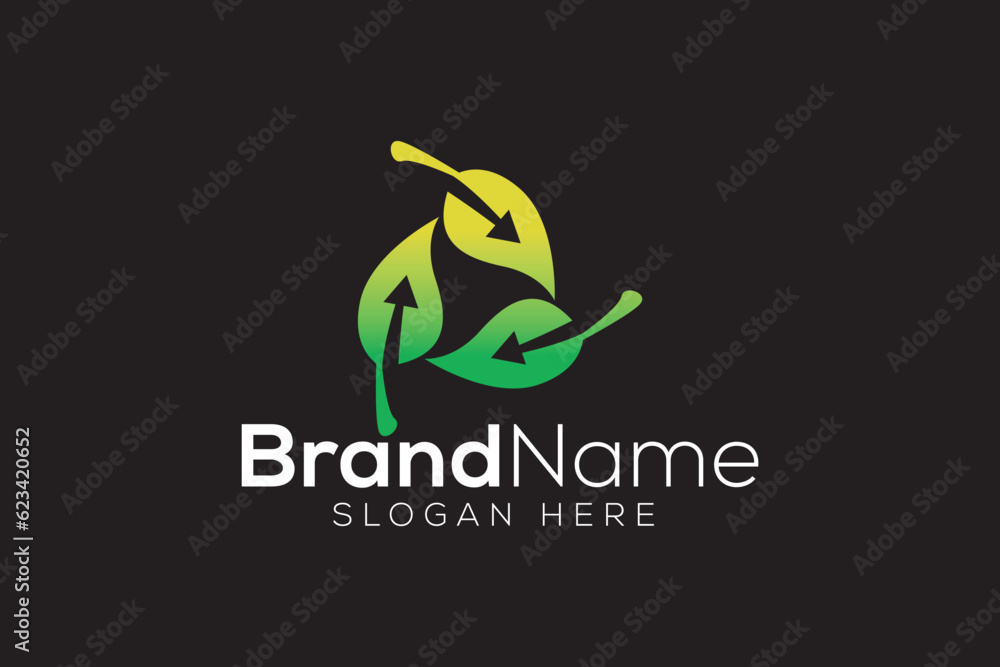 The environment recycle logo design vector template