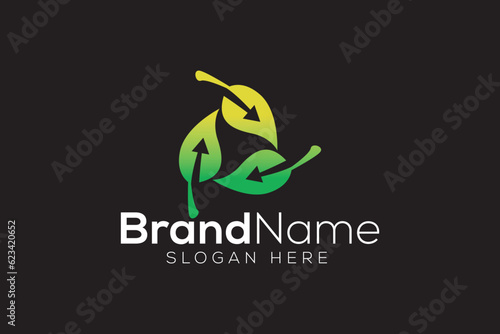 The environment recycle logo design vector template