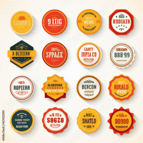 a set of sale badges featuring high-quality tags and labels in various styles