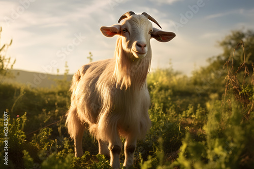 goat on the meadow photo