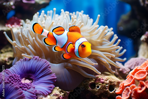 Valokuva clownfish in anemone