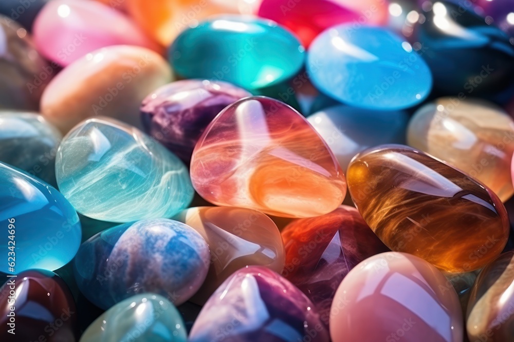 Iridescent polished marble crystals. AI generated Iridescent polished marble crystals. AI generated