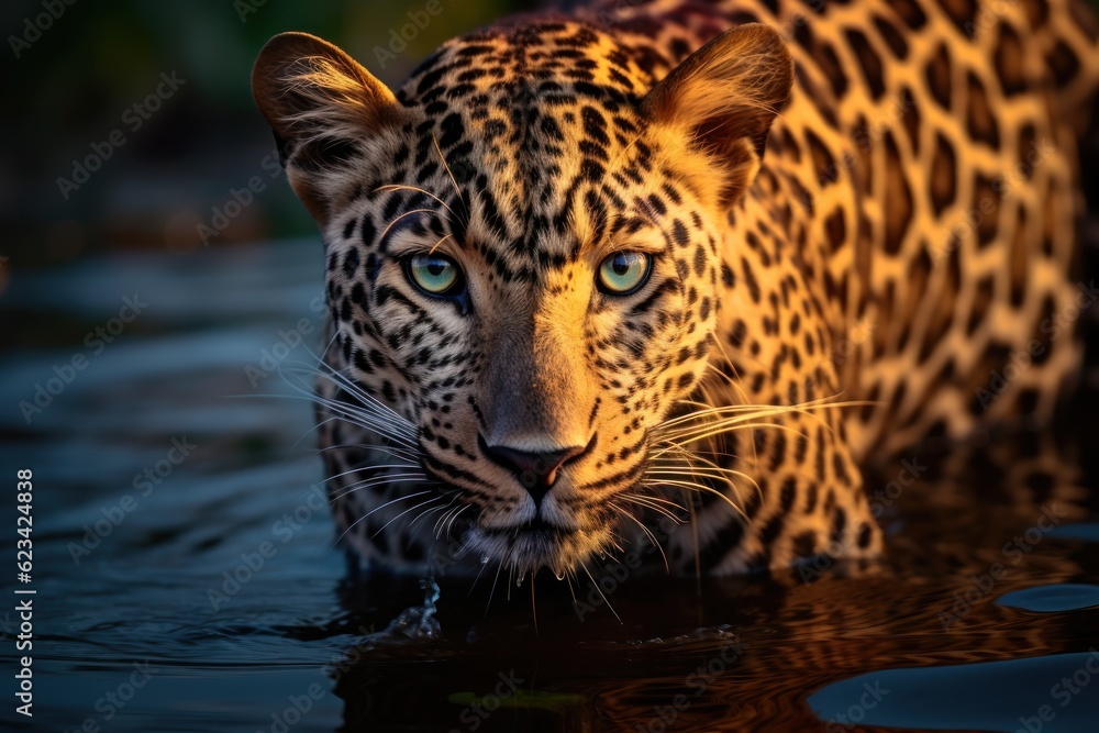 Leopard portrait. AI generated Leopard portrait. AI generated