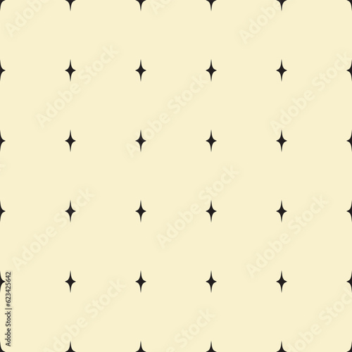 Vector seamless pattern with black stars. Tile texture.