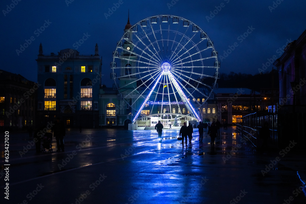 Obraz premium city bridge at night