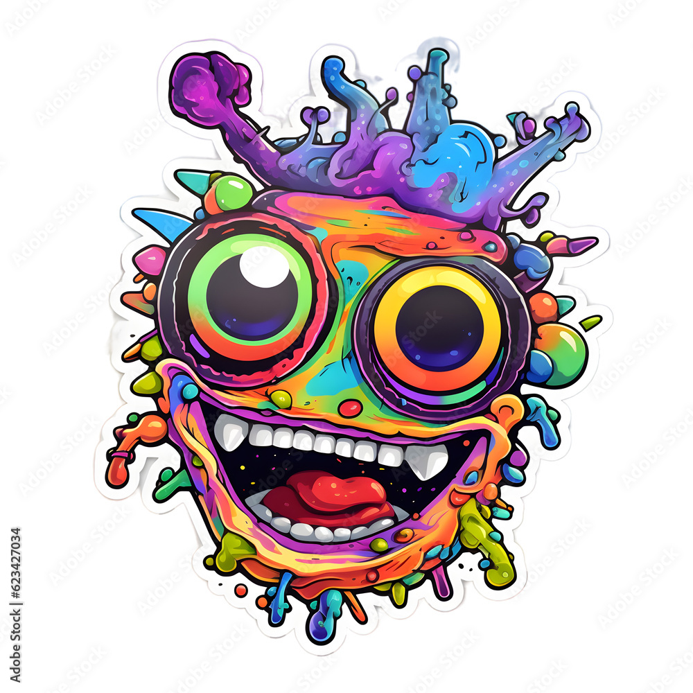 Awesome trippy cartoon Cosmic psychedelic silly funny goofy, sticker style, 4k hyper detailed Awesome trippy cartoon Cosmic psychedelic silly funny goofy, sticker style, 4k hyper detailed