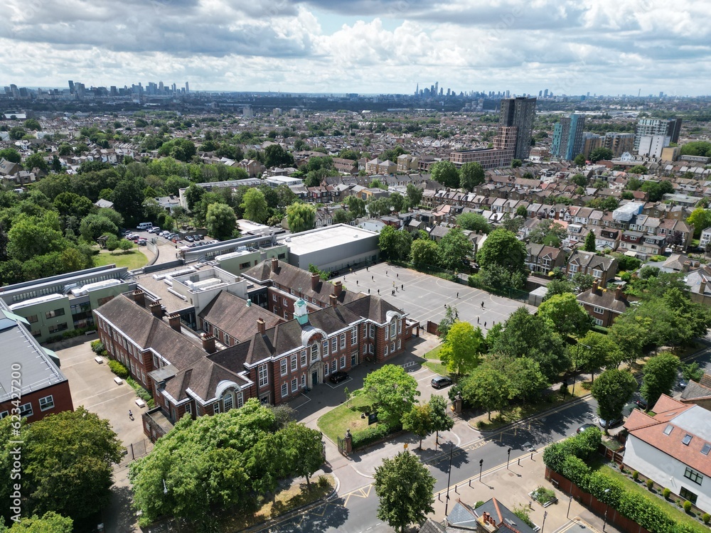 Walthamstow School for Girls,London,UK drone,aerial ..