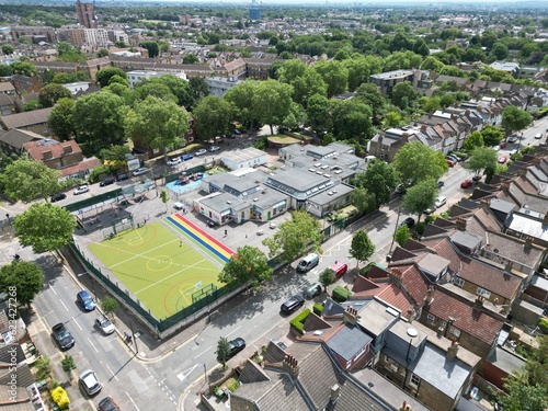 Emmanuel Community School Walthamstow London UK  drone,aerial  .