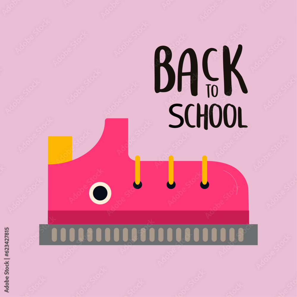 Naklejka premium Illustration Sneakers with Back to School